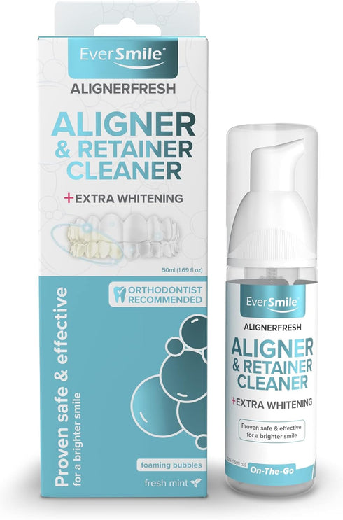 EverSmile AlignerFresh Extra Whitening Aligner & Retainer Cleaning Foam. AlignerFresh Cleaning Foam for Invisalign, ClearCorrect, Essix, Hawley Tr...