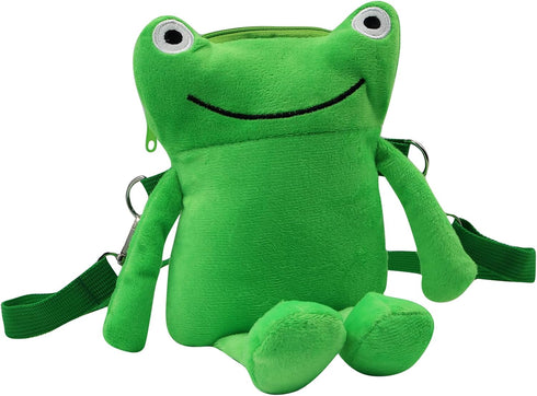 ANKOMINA Women Kids Cute Plush Frog Crossbody Bag Small Cell Phone Wallet Coin Purse Bag Shoulder Handbag...