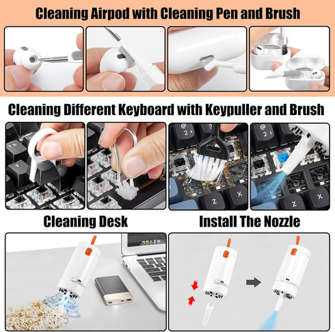 walrfid Laptop Keyboard Screen Cleaner Kit for Airpod iPhone iPad Pro, Electronic Cleaning Brush Pen Tool for Airpods Cellphone Earbud Computer Ma...