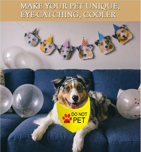 JXGZSO 1 Piece Stop Dot Not Pet/Stop No Touch No Talk/Stop Do Not Distract Dog Bandana (DO NOT PET Y D)...