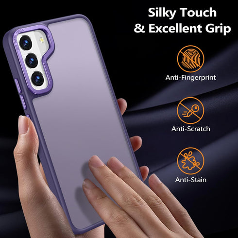 Rayboen for Samsung Galaxy S22 Plus Case, Translucent Frosted Hard Back Silicone Edge Skin Feel Anti-Fingerprint Anti-Scratch Protective Slim Cove...