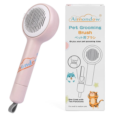 Dog Brush, Self Cleaning Slicker Brushes for Dogs Cats, Cat Grooming Brush, Shedding Tools for Massage, Removes Loose Undercoat Mats Tangled for S...