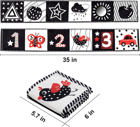 Black and White High Contrast Baby Toys - Newborn Toys 0 3 Months Brain Development - Soft Crinkle Books Tummy Time Toys - Infant Montessori Senso...