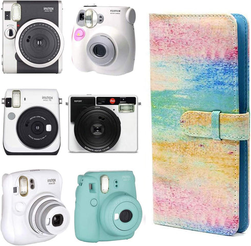 96 Pocket Mini Film PU Leather Photo Album for Fujifilm Instax Mini 9 8 90 8+ 26 7s Instant Camera Film Polaroid Snap Zip Z2300 PIC-300 Film (Cray...