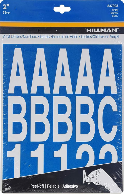 Hillman 847008 Die-Cut Letters/Numbers Kit, White, 2-Inch...