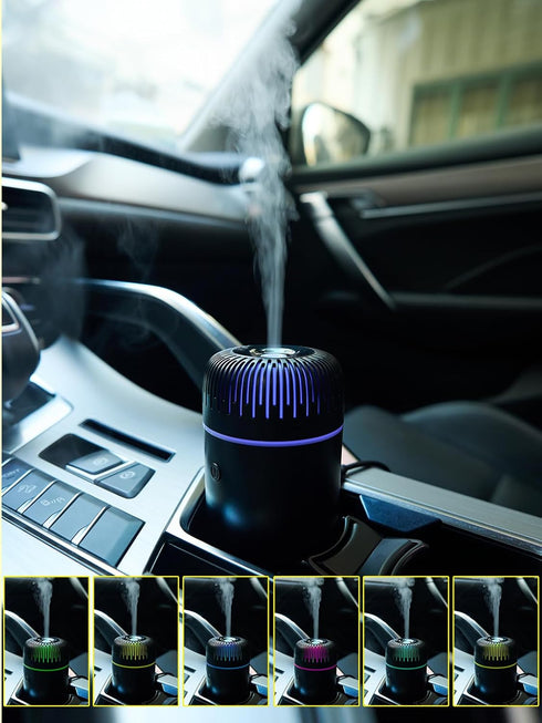 Car Diffuser for Essential Oils USB Cool Mist Humidifier Aromatherapy Essential Oil Diffuser Portable for Car Home Office Bedroom (Black)...