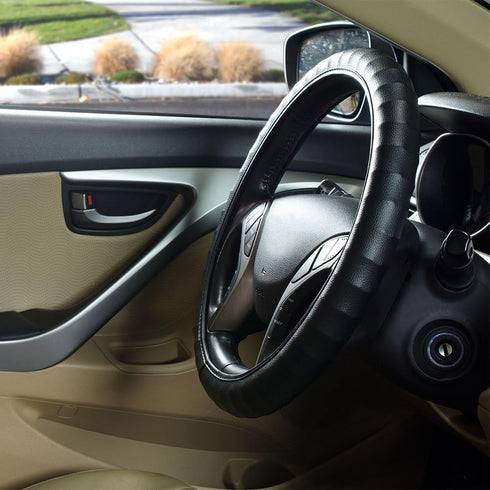 Custom Accessories 38011 Gripper Series Black Custom Grip Steering Wheel Cover...