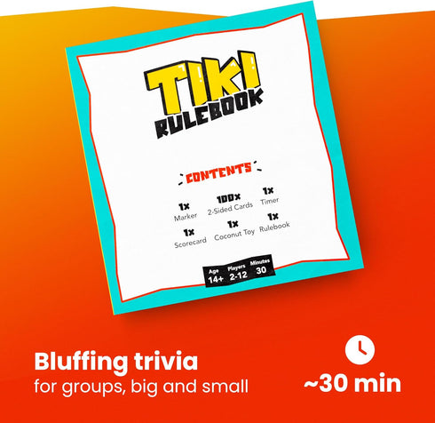 Tiki Knockout: Bluff Your Way to Victory – Team Building & Party Board Games – Bluffing Trivia Game for Friends & Family Game Night...