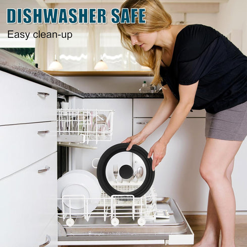 Universal Lid for Pots Pans and Skillets, Pan Cover Fit 6", 7", 8" Diameter Cookware, Silicone Replacement Pan Lid Pot Lids for Frying Pans, Cast ...