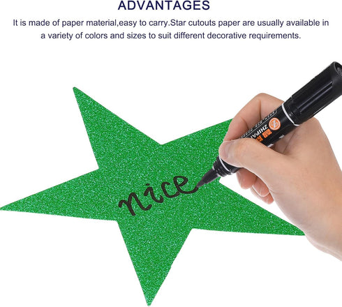 MECCANIXITY Glitters Star Cutouts Paper Five Star Confetti Cutouts for Birthday Party Classroom Wedding Bulletin Board Wall Decorations 5.9 Inches...