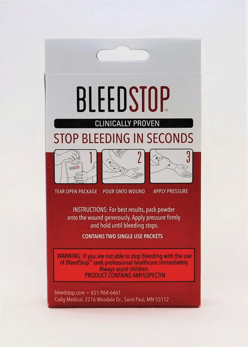 BleedStop™ First Aid Powder for Blood Clotting, Trauma Kit, Blood Thinner Patients, Camping Safety, and Survival Equipment for Moderate to Severe ...