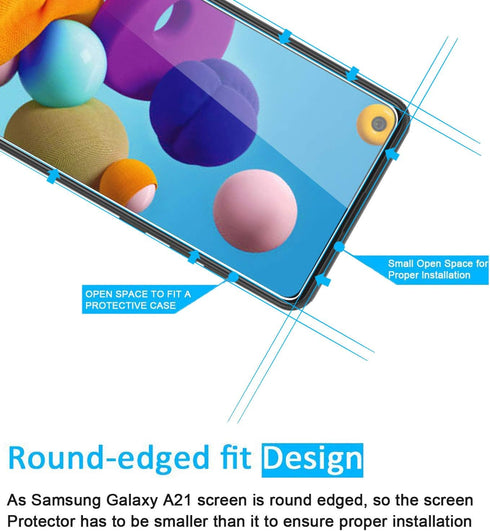 NEW'C [3 Pack Designed for Samsung Galaxy A21 Screen Protector Tempered Glass, Case Friendly Anti Scratch Bubble Free Ultra Resistant...