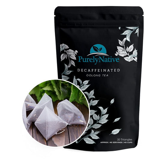 Decaffeinated Oolong Tea Bags, Great For Caffeine Free Hot Brew, Iced Or Kombucha Tea | Decaf Oolong Tea Triangles | 20 Tea Bag Sachets Makes 40 C...