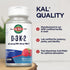 Kal 1000 Iu D-3 & K2 Tablets, Raspberry, 60 Count (Pack of 1)...