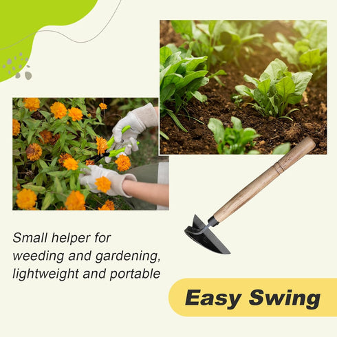 Japanese Weeding Sickle Hand Sickle?Hoe Gardening Tools for Weeding and Cultivating Weed Remover Tool High-Carbon Steel with Hard Solid Wood Handl...