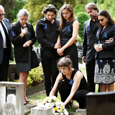 DECYOOL 150 Pcs Suicide Prevention Awareness Ribbons with Safety Pins Teal and Purple Ribbon for Funeral Band Funeral Favors...