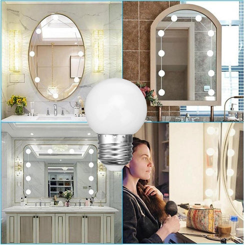 G45 LED Light Bulb 3W Globe Vanity Bulbs 30 Watt Replacement Bulb Warm White 3000K Round Night Light Bulb E26/E27 Base for Bathroom Makeup Mirror ...