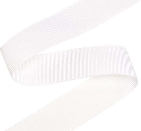 YAMA Solid Grosgrain Ribbon Roll - 1 Inch 25 Yards for Gift Wrapping Ribbons, White...