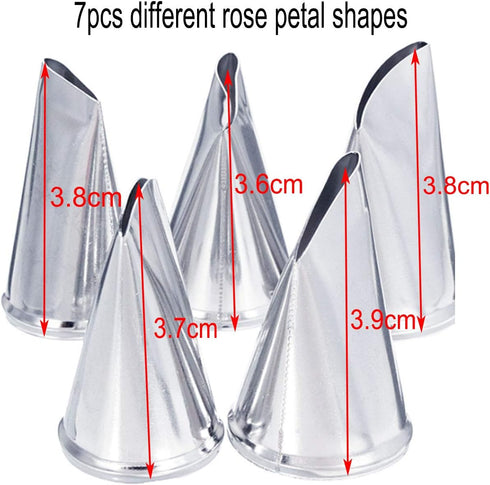 5 Pieces Large Piping Tips Set and 3Pcs Russian Grass Cream Tips DIY Decor Baking Tool, Stainless Steel Piping Nozzles Kit for Pastry Cupcakes Cak...