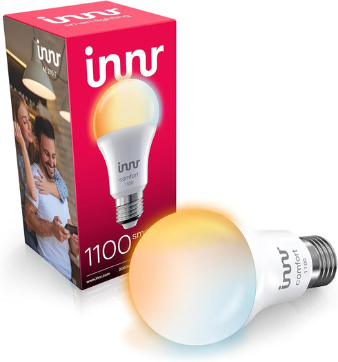 innr E26 Smart LED Bulb White, Zigbee Light Bulb, Works with Philips Hue*, Amazon Echo (4th Gen), and SmartThings, 1140 Lumen, A19 Ambiance, 1-Pac...