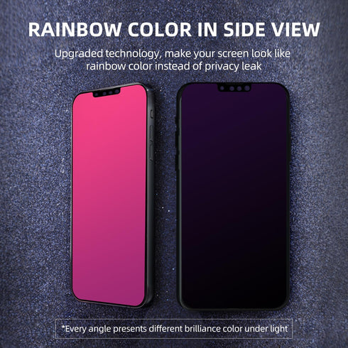 EGKimBa Privacy Screen Protector Compatible with iPhone 13 or iPhone 13 Pro or iPhone 14, 6.1 inch Gradient Colorful Electroplated Anti-Spy Anti-B...