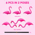 JOYIN Set of 6 Small Pink Flamingo Yard Ornament Stakes, Mini Lawn Plastic Flamingo Statue with Metal Legs for Sidewalks, Outdoor Garden, Luau Par...
