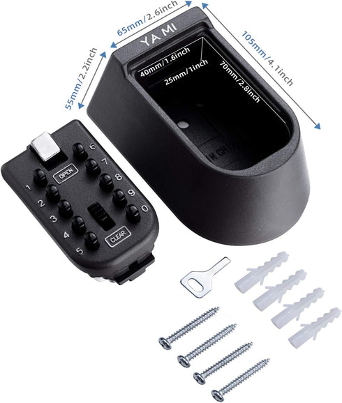 Exterior Outdoor Waterproof Hide Wall Mounted Key Safe Box - House use Key Storage Lock Box,Key Lock Box(Black)......