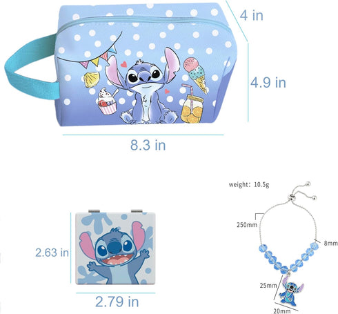 MRSP 3 sets makeup bag travel small cosmetic case portable with multifunctional waterproof Organizer bag for women (Stitch 02)......