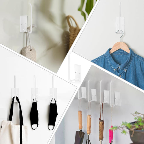 4 Pack Hat Hooks for Wall, Strong Adhesive Hat Hanger Holder for Baseball Caps, Multi-Purpose Hook Organizer Can Hold More Than 10 Hats for Door/C...