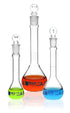 EISCO Premium Volumetric Flask Set - 10ml, 25ml & 50ml - Class A, ASTM E288 - Superior Durability & Chemical Resistance - Glass Penny Stoppers - B...