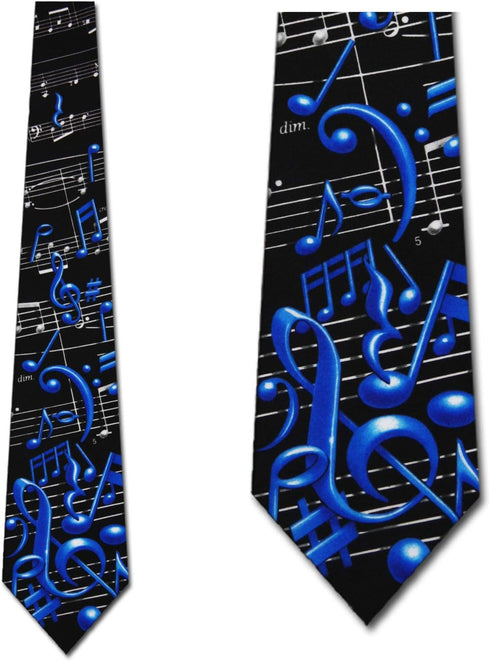 Three Rooker Mens Muscial Notes tie Mens Music Neckties...