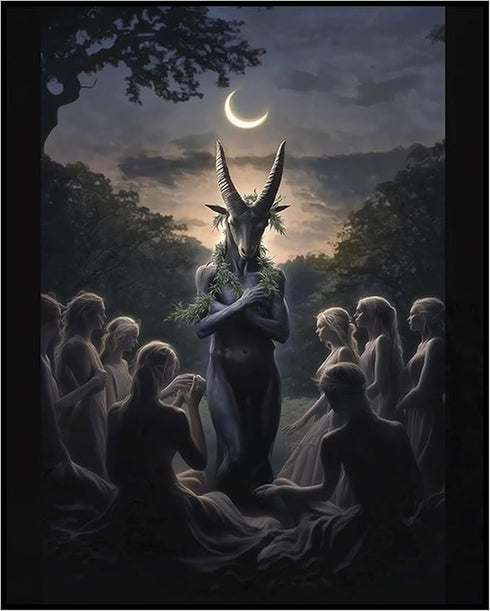 Posterizer 1 pcs-dark mystical scene-anthropomorphic being-for witch occult lovers 1-Gothic Art-Fantasy & Fiction Art-Living Room Bedroom Decor- u...