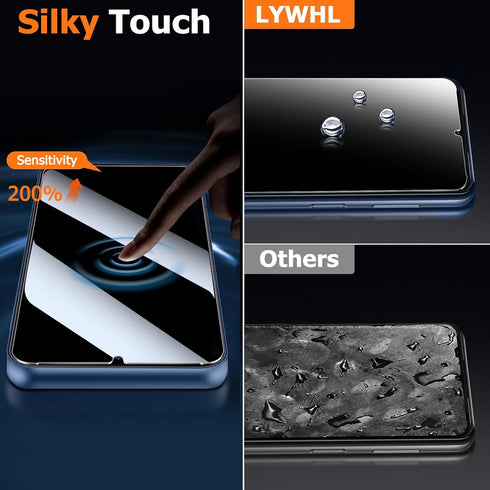 LYWHL 3 Pack for Samsung Galaxy A15 5G Screen Protector, Tempered Glass Film with Easy Install Frame Accessories, 9H Hardness Anti-Scratch Touch S...