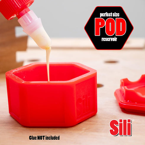Sili Glue Pod with Multi Purpose Sealable Lid/Glue Brush Holder • Made from Adhesive Resistant Silicone...