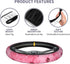 Pink Flowers Cute Steering Wheel Cover for Women Girls Car SUV 15 Inch Universal Fit Auto Accessories Personalized...