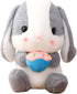 HOUPU Soft Toy - Sitting Lop Eared Rabbit, Easter White Rabbit Stuffed Bunny Animal with Carrot Soft Lovely Realistic Long-Eared Standing Pink Plu...