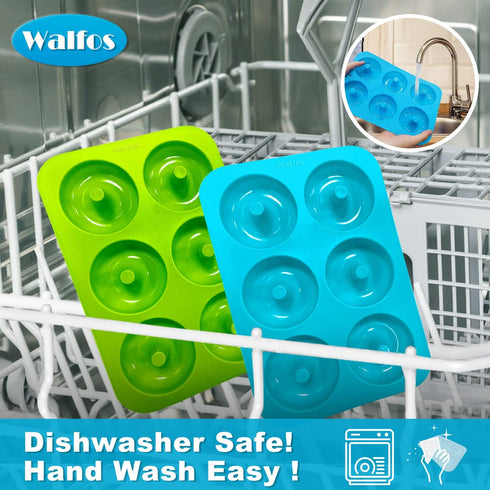 Walfos Silicone Donut Mold - Non-Stick Silicone Doughnut Pan Set, Just Pop Out! Heat Resistant, Make Perfect Donut Cake Biscuit Bagels, BPA FREE a...