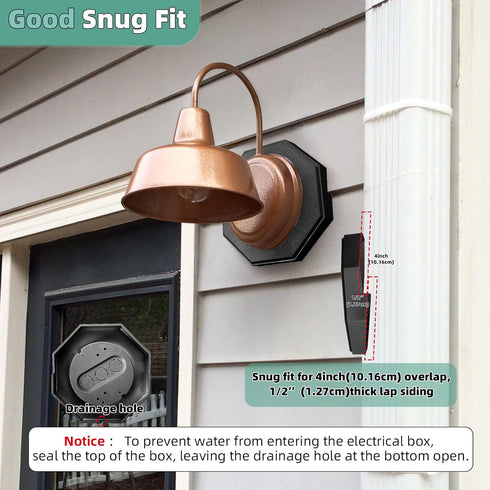 Vinyl Siding Mounting Blocks, Great Appearance Vinyl Siding Light Mounting Block with Built-in Electrical Box,8141 Vertical Siding Mounting Kit,Si...