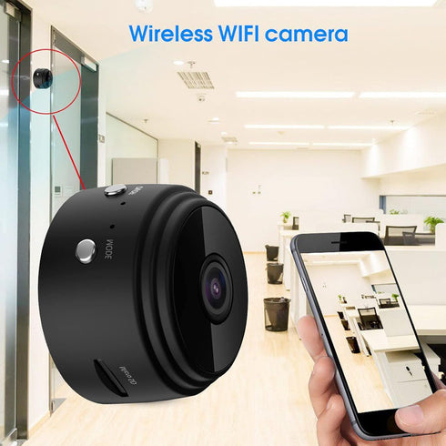 Security Camera, Intelligent Night IP Remote Monitor with Magnet Bracket, 90 Degree Wide Angle Lens, Surveillance Camera for Home Pet Baby Seniors...