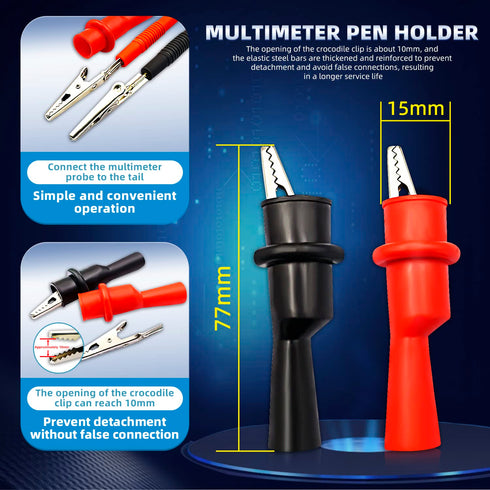 Multimeter Test Meter Leads?1000V 10A Electrical Multimeter Test Lead kit with Silicone Alligator Clip for Digital Multimeter Electronic Clamp...