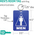 Lucky Line - Men's Restroom Pass Key Tag, Plastic with Split Key Ring Keychain Identifier for Restaurant, Office, Gas Station, 1 Per Pack (53101) ...