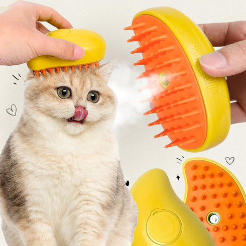 Cat Steam Brush,3 In 1 Self Steamy Cat Brush, Cat Grooming Supplies For Massage,Best Steamy Cat Hair Brush with Water Silicone Steamy Cat Pet Brus...