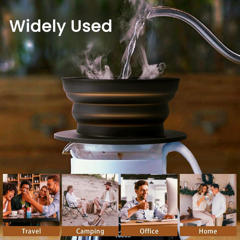 2-Packs Paperless Collapsible Pour Over Coffee Dripper, Travel Pour Over Coffee Maker Camping, Travel Pour Over Coffee Kit, Camping Pour Over Coff...