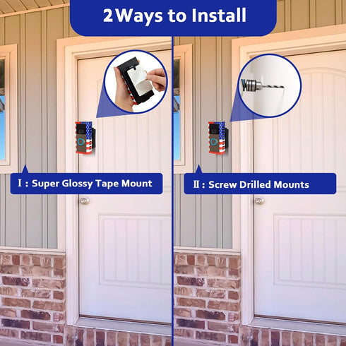 Anti-Theft Doorbell Door Mount,No-Drill Mounting Bracket with Adjustable Angle(45-135 Degrees) for Video Doorbell Cover Holder Not Block Doorbell ...