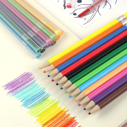 Colored Mechanical Pencil 12pcs, with extra 24pcs colored lead, 2.6mm...