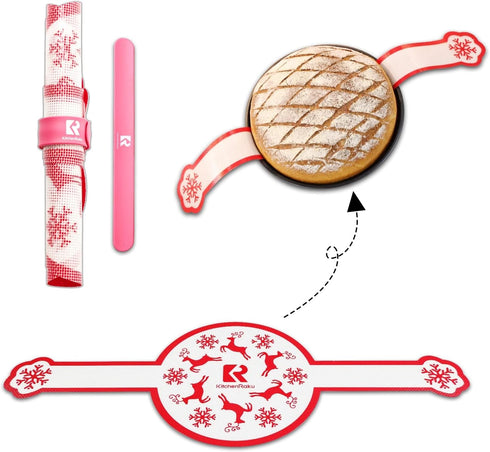 KitchenRaku Silicone Baking Mat for Dutch Oven Bread Baking-Non-Stick Silicone Mat for Baking Sheet- Long Handles for Easier Transfer for Dough -S...