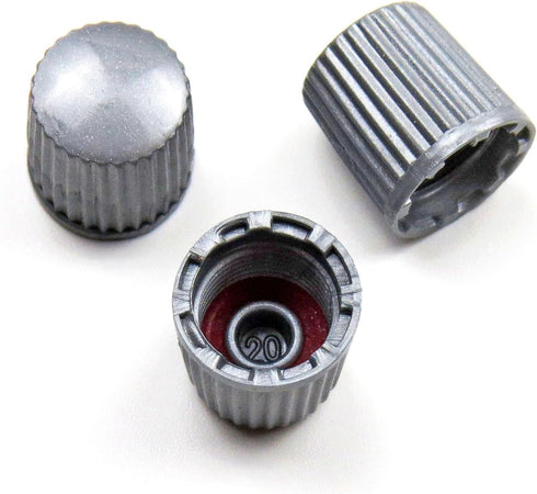 Gray Plastic Tire Valve Stem Caps for Porsche TPMS Replacement Kit Genuine Tire Valve Air Dust Stem Covers for Wheel TPMS Aluminum Tire Valves (8 ...