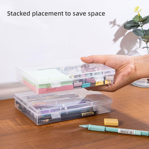 Small Storage Containers, 4 Packs Rectangular Plastic Storage Box with Lid 7.1''×4.6''×1.2'', Clear Containers for Storage, Beads, Crafts Accessor...