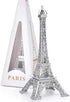 ESHATO Silver Metal Eiffel Tower Statue, 7inch Decorative Figurine Replica Stand Holder for Cake Topper Table Decor Gift Party Home Decoration...