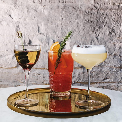 Bormioli Rocco Bartender Novecento Stackable 13.75 oz. Hi-Ball Drinking Glass for Mixed Cocktails, Clear, Set of 4...